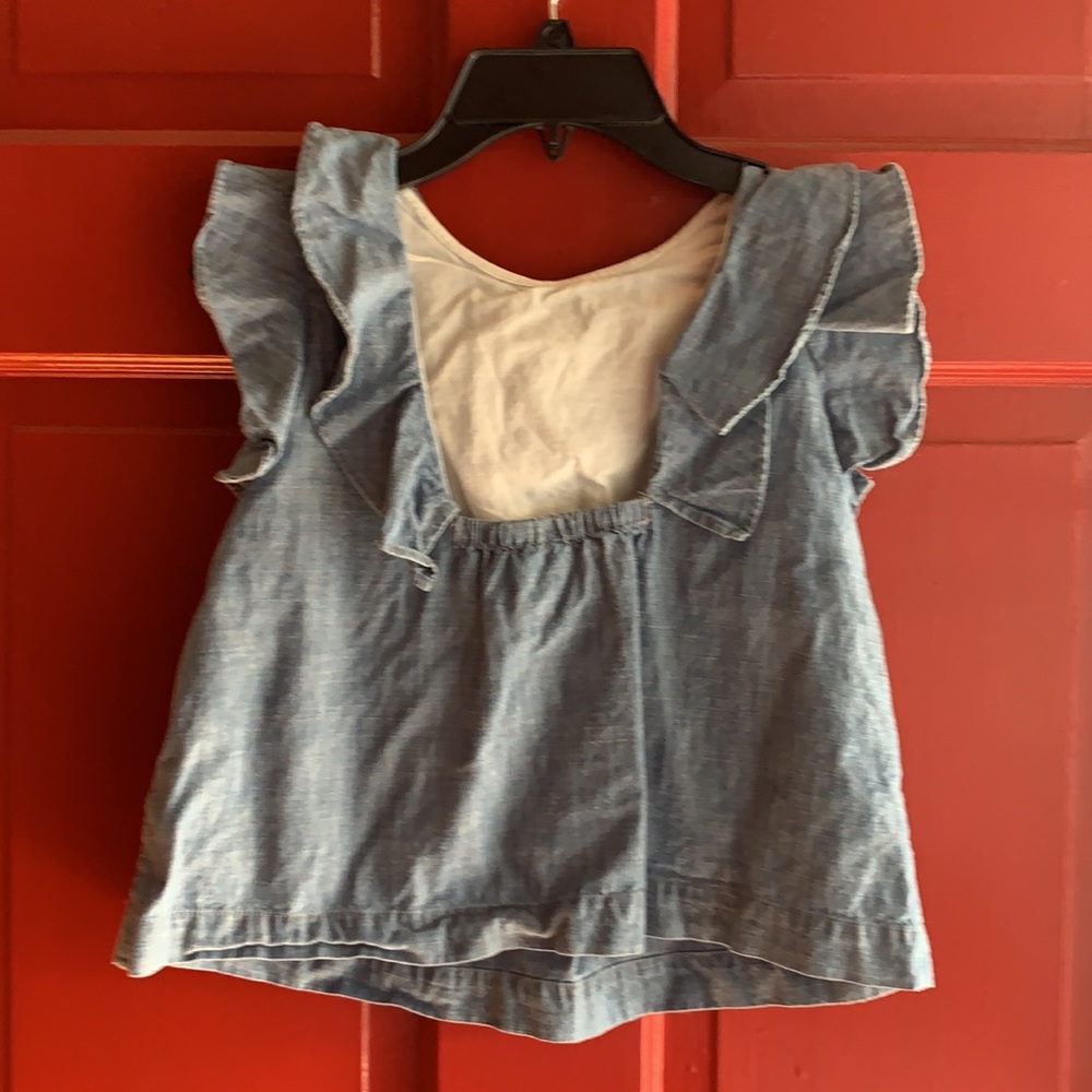 CREWCUTS KIDS RUFFLE CHAMBRAY TOP (8) - Picture 6 of 12